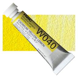 Holbein Artists' Watercolor - Cadmium Yellow Lemon, 5 ml tube and swatch
