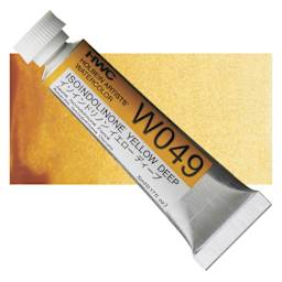Holbein Artists' Watercolor - Isoindolinone Yellow Deep, 5 ml tube and swatch