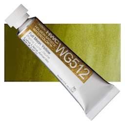 Holbein Artists' Watercolor - Full Moon Yellow, 5 ml tube and swatch