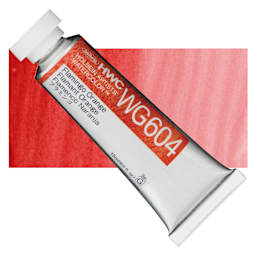 Holbein Artists' Watercolor - Flamingo Orange, 15 ml tube and swatch