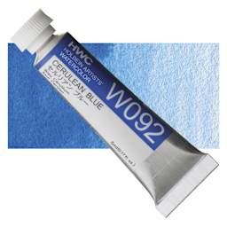 Holbein Artists' Watercolor - Cerulean Blue, 5 ml tube and swatch