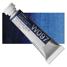 Holbein Artists' Watercolor - Prussian Blue, 5 ml tube and swatch