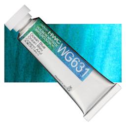 Holbein Artists' Watercolor - Ocean Blue, 15 ml tube and swatch