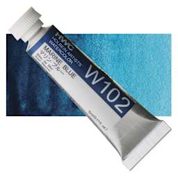 Holbein Artists' Watercolor - Marine Blue, 5 ml tube and swatch