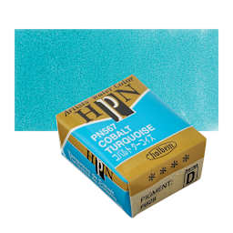 Holbein Artists' Watercolor Half Pan - Cobalt Turquoise and swatch