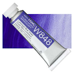 Holbein Artists' Watercolor - Luminous Blue Violet, 15 ml Tube and swatch