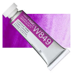 Holbein Artists' Watercolor - Luminous Violet, 15 ml Tube and swatch