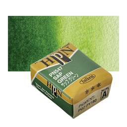 Holbein Artists' Watercolor Half Pan - Sap Green and swatch