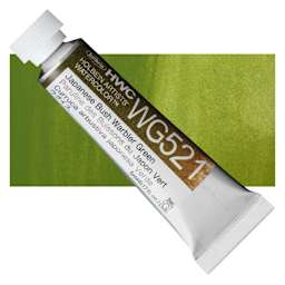 Holbein Artists' Watercolor - Japanese Bush Warbler Green, 15 ml tube and swatch