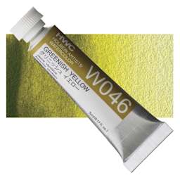 Holbein Artists' Watercolor - Greenish Yellow,  5 ml tube and swatch
