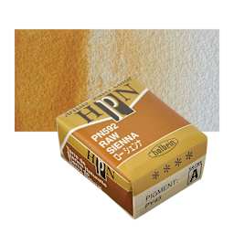 Holbein Artists' Watercolor Half Pan - Raw Sienna and swatch