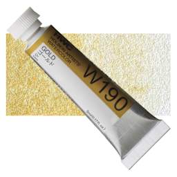 Holbein Artists' Watercolor - Gold, 5 ml tube and swatch