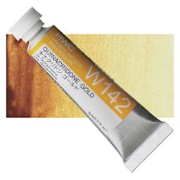 Holbein Artists' Watercolor - Quinacridone Gold, 5 ml tube and swatch