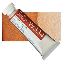 Holbein Artists' Watercolor - Burnt Sienna, 15 ml tube and swatch