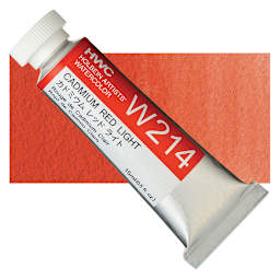 Holbein Artists' Watercolor - Cadmium Red Light, 15 ml tube and swatch