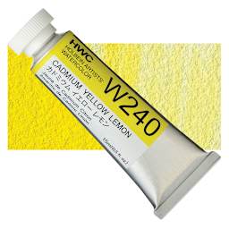 Holbein Artists' Watercolor - Cadmium Yellow Lemon, 15 ml tube and swatch