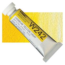 Holbein Artists' Watercolor - Cadmium Yellow Light, 15 ml tube and swatch