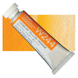 Holbein Artists' Watercolor - Cadmium Yellow Orange, 15 ml tube and swatch