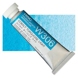Holbein Artists' Watercolor - Cobalt Turquoise Light, 15 ml tube and swatch