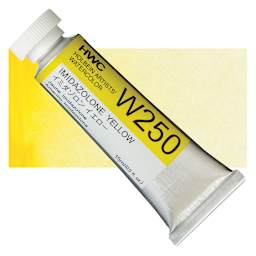 Holbein Artists' Watercolor - Imidazolone Yellow, 15 ml tube and swatch
