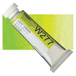 Holbein Artists' Watercolor - Leaf Green, 15 ml tube and swatch