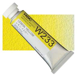 Holbein Artists' Watercolor - Lemon Yellow, 15 ml tube and swatch