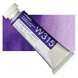 Holbein Artists' Watercolor - Permanent Violet, 15 ml tube and swatch