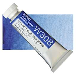 Holbein Artists' Watercolor - Phthalo Blue Red Shade, 15 ml tube and swatch