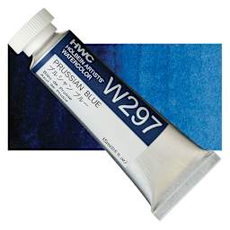 Holbein Artists' Watercolor - Prussian Blue, 15 ml tube and swatch