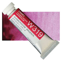 Holbein Artists' Watercolor - Quinacridone Magenta, 15 ml tube and swatch