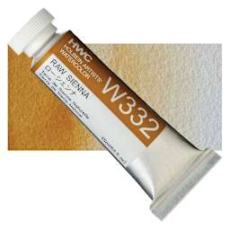 Holbein Artists' Watercolor - Raw Sienna, 15 ml tube and swatch