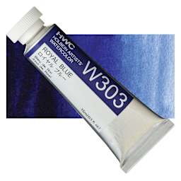 Holbein Artists' Watercolor - Royal Blue, 15 ml tube and swatch