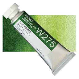 Holbein Artists' Watercolor - Sap Green, 15 ml tube and swatch