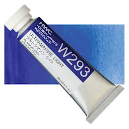Holbein Artists' Watercolor - Ultramarine Light, 15 ml tube and swatch