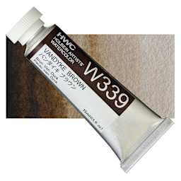 Holbein Artists' Watercolor - Vandyke Brown, 15 ml tube and swatch