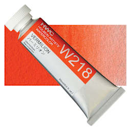 Holbein Artists' Watercolor - Vermilion, 15 ml tube and swatch