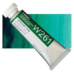 Holbein Artists' Watercolor - Viridian Hue, 15 ml tube and swatch