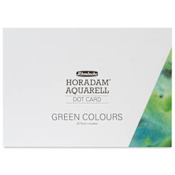 Schmincke Horadam Aquarell Artist Watercolor - front of 20 Green Colors Dot Card