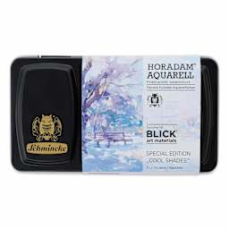 Front of packaging for Schmincke Horadam Aquarell Watercolor Pans - Blick Exclusive! Set of 12, Spring and Winter, Half Pans