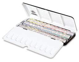 Half Pan Set, 36 Colors  Right Front Angle Inside Open Package