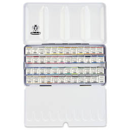 Schmincke Horadam Aquarell Watercolor Pans - Set of 48, Assorted Colors, Half Pans, open tin