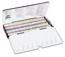 Half Pan Set, 48 Colors  Left Front Angle Inside Open Package