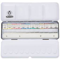 Schmincke Horadam Aquarell Watercolor Set - Assorted Colors, Set of 12 with 12 Empty Half Pans