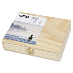 Schmincke Horadam Aquarell Artist Watercolor - Haze, Supergranulation, Set of 5, Wood Box closed
