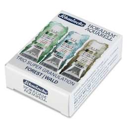 Schmincke Horadam Aquarell Artist Watercolor - Forest, Supergranulation, Set of 3, 5 ml, Tubes, front of packaging