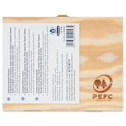 Schmincke Horadam Aquarell Artist Watercolor - Set of 5, Supergranulation, Urban, Wood Box, 15 ml, Tubes, Back of packaging