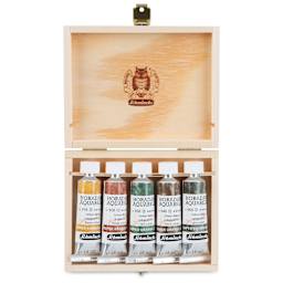 Schmincke Horadam Aquarell Artist Watercolor - Set of 5, Supergranulation, Urban, Wood Box, 15 ml, Tubes