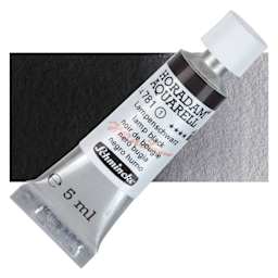 Schmincke Horadam Aquarell Watercolor - Lamp Black, 5 ml tube and swatch