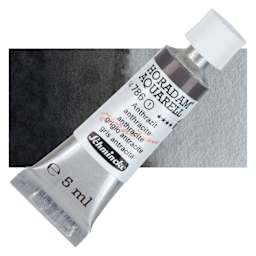 Schmincke Horadam Aquarell Artist Watercolor - Anthracite, 5 ml tube and swatch