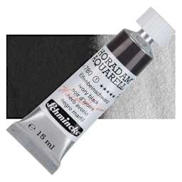 Schmincke Horadam Aquarell Watercolor - Ivory Black, 15 ml tube and swatch